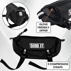 ThrottlePak open compartment showing single roomy pocket for essentials