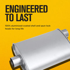 Thrush Turbo muffler installed under a vehicle, demonstrating fitment and performance upgrade benefit