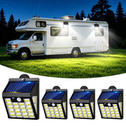 Thumok front view mounted under awning showing bright coverage