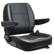 TICSEA front profile seat showing ergonomic contour and durable upholstery for comfort