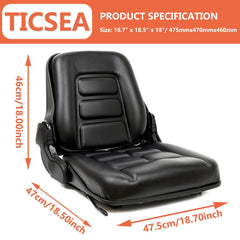 TICSEA seat backrest adjustment detail illustrating recline mechanism and safety