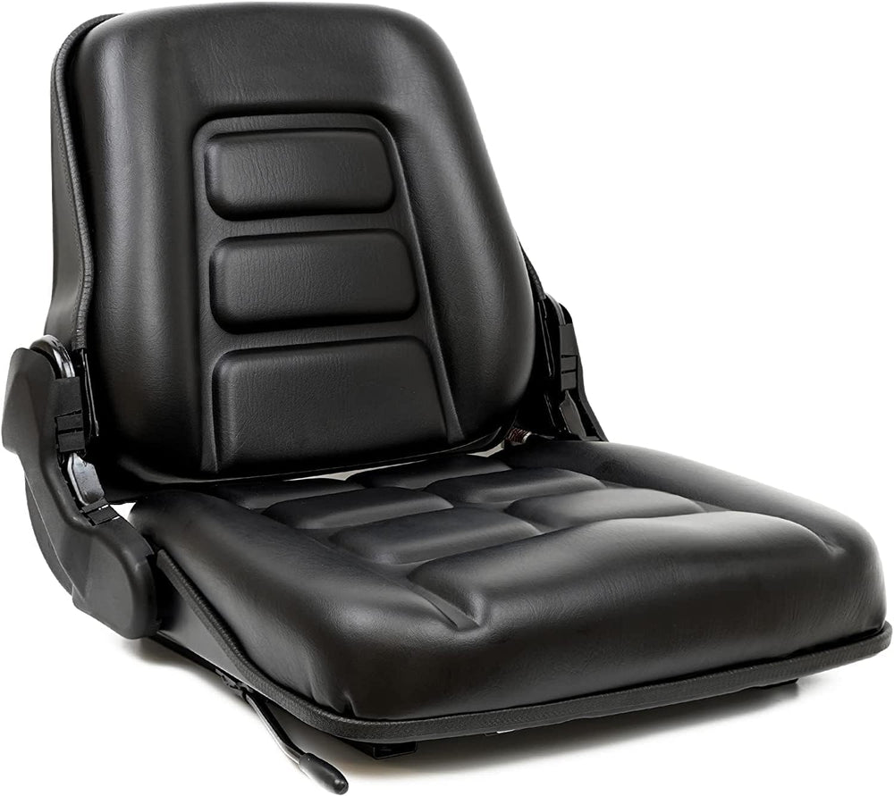 TICSEA seat front view showing ergonomic cushion and durable cover for operator comfort