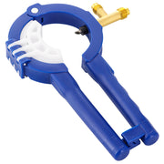 Tigbear front view of blue 3-in-1 can tap showing overall fit and control