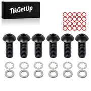 TIKGETUP bolts installed on derby cover showing clean fit and improved appearance
