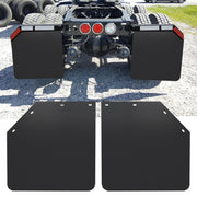TIROL front view of angled mud flaps showing full coverage and protection