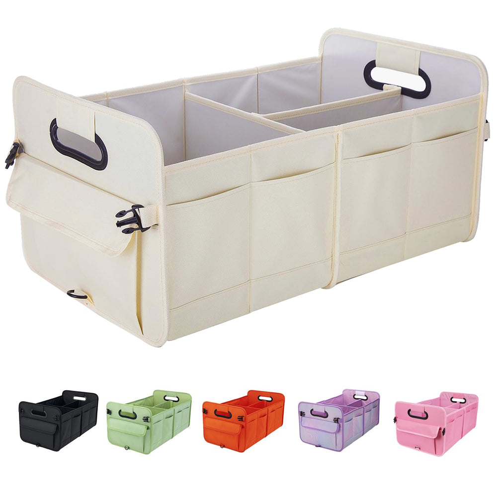 titiyiof front view beige trunk organizer showing neat storage