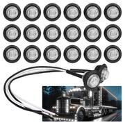 TMH front-facing white LED marker light showing clean lens and bright output benefit