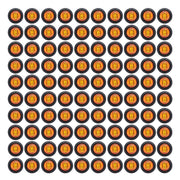 TMH front view of 100-piece amber LED markers showing compact pack and quick install benefit