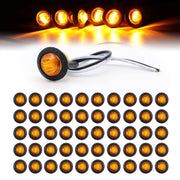 TMH front view of amber mini round marker light showing compact profile and bright signal