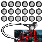 TMH front view clear lens red LED bullet marker showing compact profile and visibility