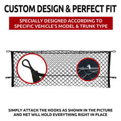 TN TrunkNets Inc installed in Lincoln Navigator cargo bay keeping items secure