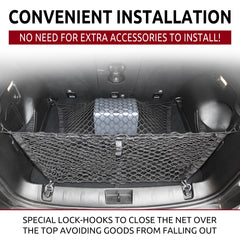 TN TrunkNets Inc installed in Jeep cargo area keeping trunk organized