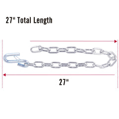 Tnyeobae chains hooked to trailer hitch illustrating secure secondary connection