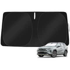 TOBNIFFD front packaging showing custom-fit RAV4 coverage and easy install benefit