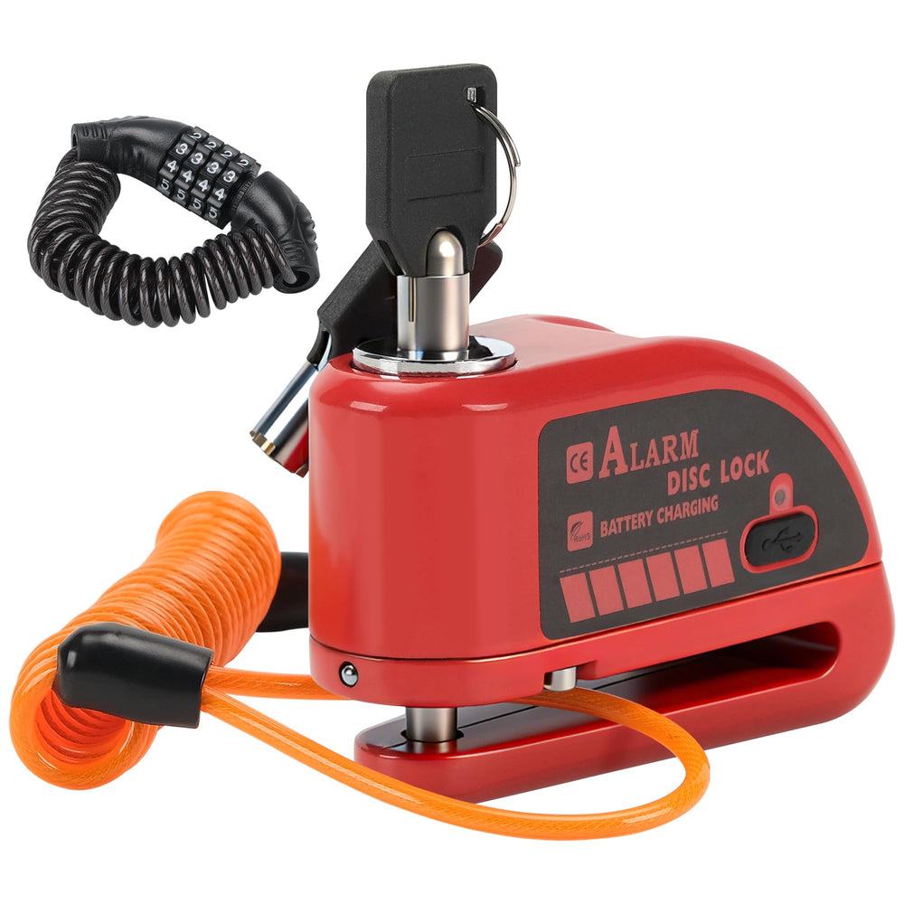 TOKCKYBL front view showing robust lock body and visible alarm indicator