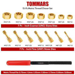 TOMMARS close-up of thread chaser teeth for accurate thread reforming benefit