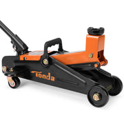 TONDA floor jack front view showing stable base and latch benefit