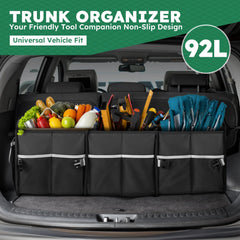 Tonmifr top-down view of three compartments organizing groceries