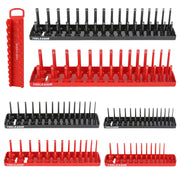 TOOLEAGUE front view of socket trays showing color-coded organization and quick identification