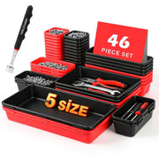 TOOLEAGUE front view of full tray set showing all sizes and colors for easy selection