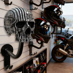 Tooyuart helmet on skull mount installed on wall demonstrating secure hold