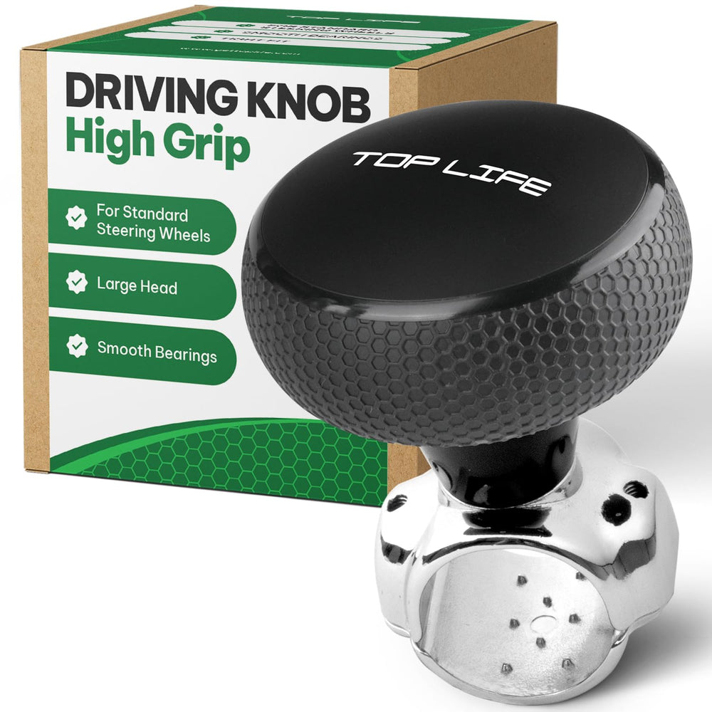 Top Life front view of steering knob showing shape and grip benefit