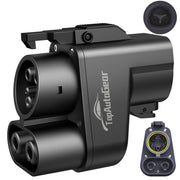 TopAutoGear front view adapter showing sleek NACS to CCS1 design and fast access