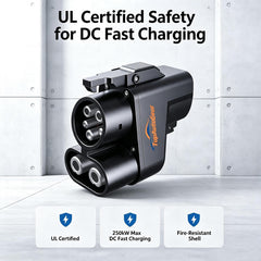 TopAutoGear adapter connected to Tesla Supercharger enabling fast highway charging
