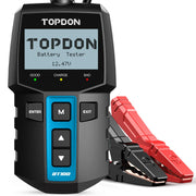 TOPDON BT100 front view showing compact tester for easy storage and fast diagnosis