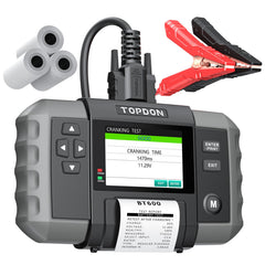 TOPDON BT600 front view showing controls and printer for quick reports