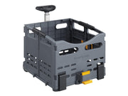Topeak TrolleyTote front view mounted on MTX rack showing secure fit and convenience
