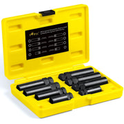Topec front packaging showing complete 8-piece spline socket kit and benefits