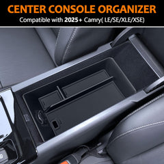 TOPINSTALL tray installed in Camry console demonstrating neat storage and easy access benefit