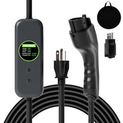 Toptoo front view showing the control box and J1772 gun for easy portable charging