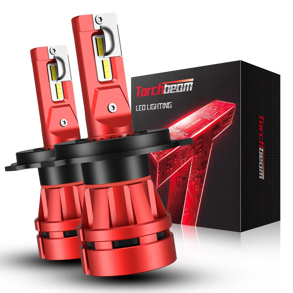 Torchbeam T2 front view showing dual-beam bulbs and clear product details for easy selection