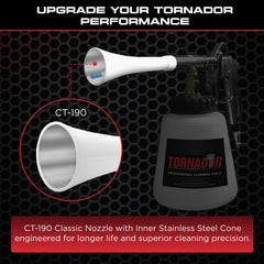 Close-up of Tornador CT-190 stainless steel lining revealing smooth interior