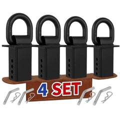 TORVEC front view of 4-pack D rings showing secure anchors and heavy-duty strength