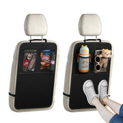 TotCocoon front view showing two black kick mats protecting seats