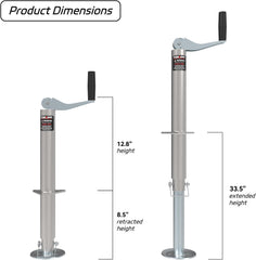 TOWKING drop leg detail showing hole spacing and fit for secure low support
