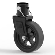 TOWKING front view of caster showing wheel and swivel for easier trailer moves
