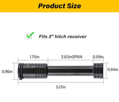 TOWSWELL hitch lock installed in a 2-inch receiver providing theft deterrence