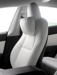 TPARTS front view white headrest pillow matching Tesla seats for style