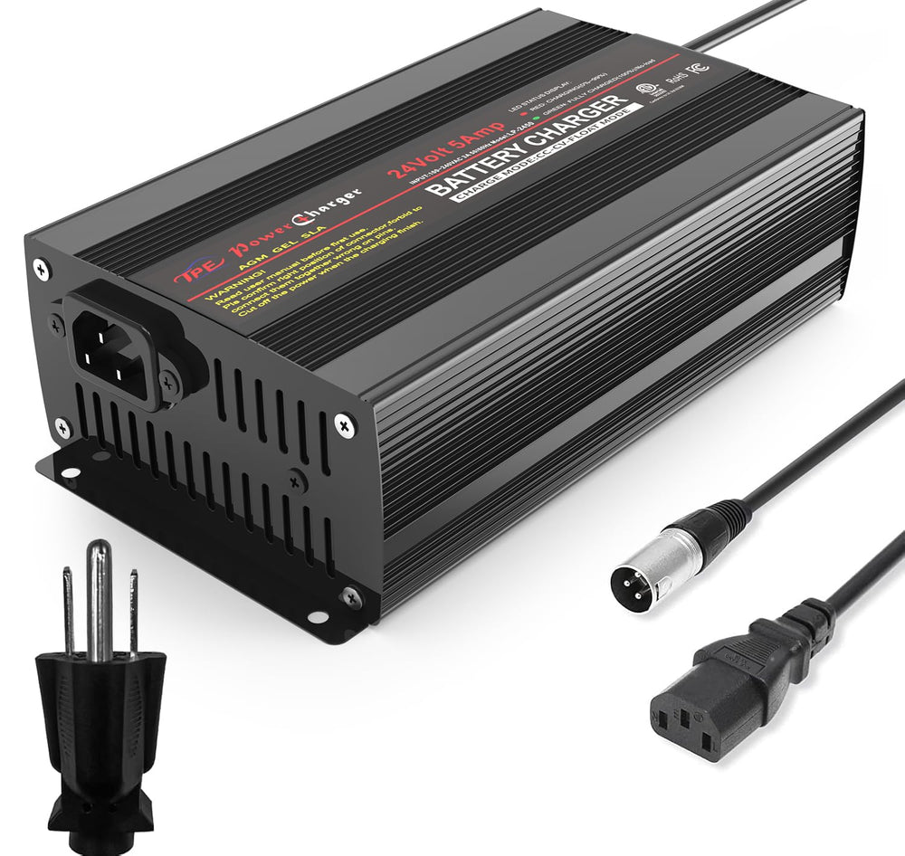 TPE charger front view showing compact design and ports for reliable charging