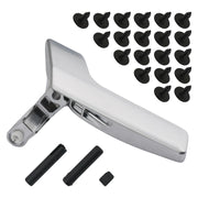 TQPONLY front view of left interior handle showing clean matte silver finish and durability