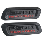 TQPONLY front view of black and red hood emblem showing crisp styling and restored look
