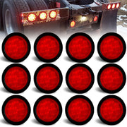 Traberm front view red LED tail light showing bright lens and mounting flange benefit visibility