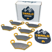 Traild full front and rear brake pad kit showing included pads and packaging for easy replacement