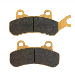 Traild pads installed on front caliper demonstrating immediate bite benefit