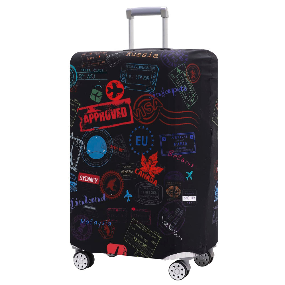TRAVELKIN front view on suitcase showing full protection and easy spotting