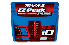 Traxxas EZ-Peak Plus connected to a Traxxas iD battery demonstrating automatic recognition and charge